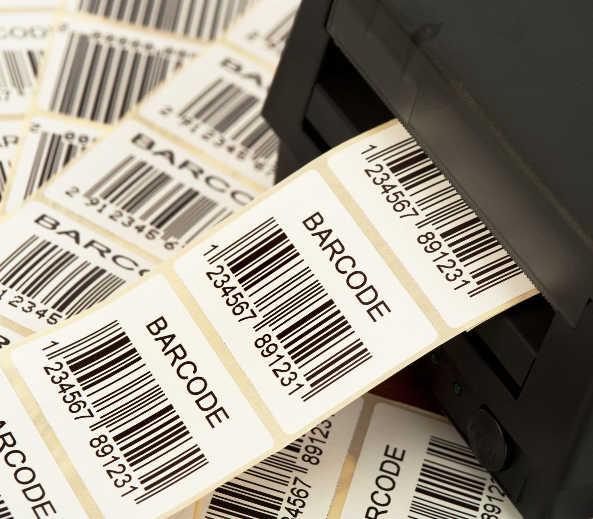 White Barcode Label